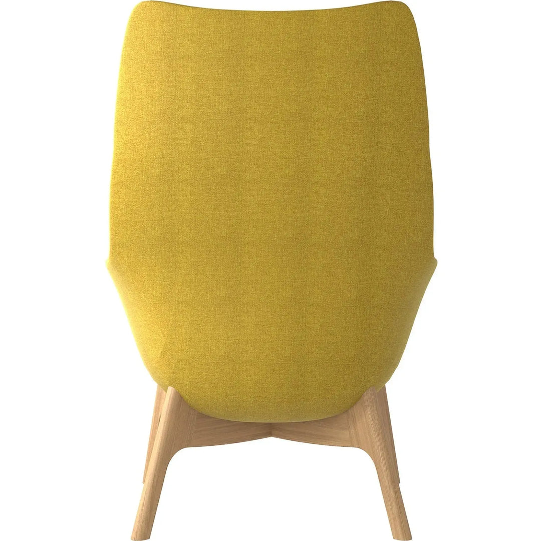 Scandinavian fabric 1 seater sofa sys high back with context.