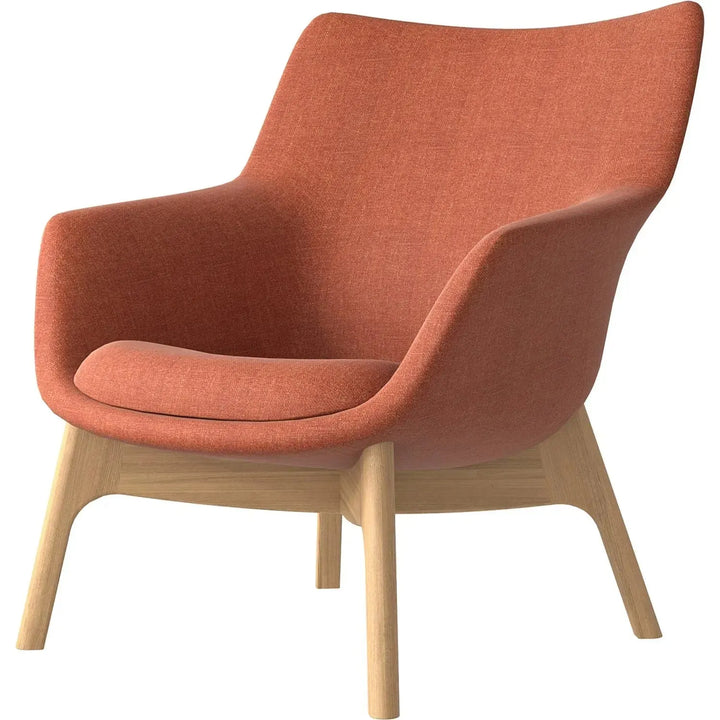 Scandinavian fabric 1 seater sofa sys low back in panoramic view.