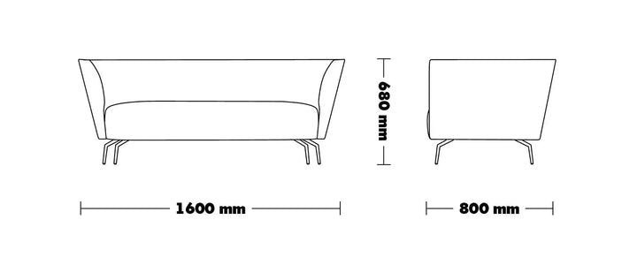 Minimalist fabric 2 seater sofa low back kas size charts.