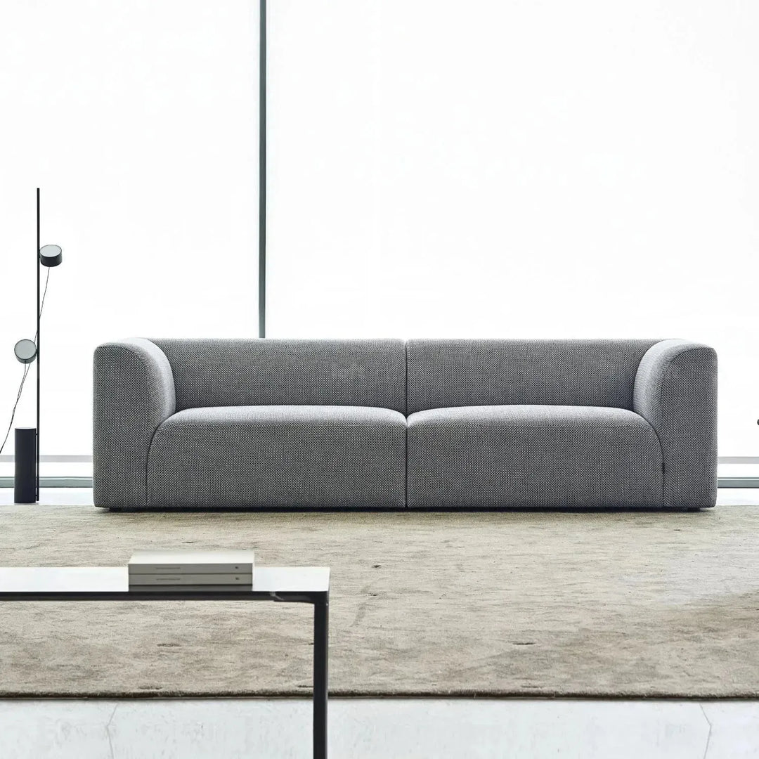 Minimalist fabric 3 seater sofa flower layered structure.