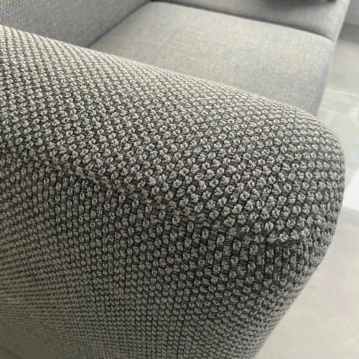 Minimalist fabric 3 seater sofa flower detail 1.