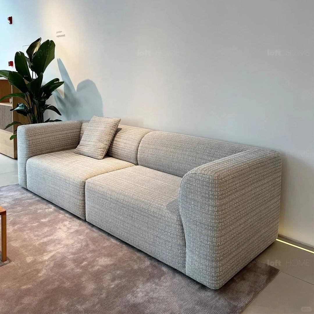 Minimalist fabric 3 seater sofa flower conceptual design.