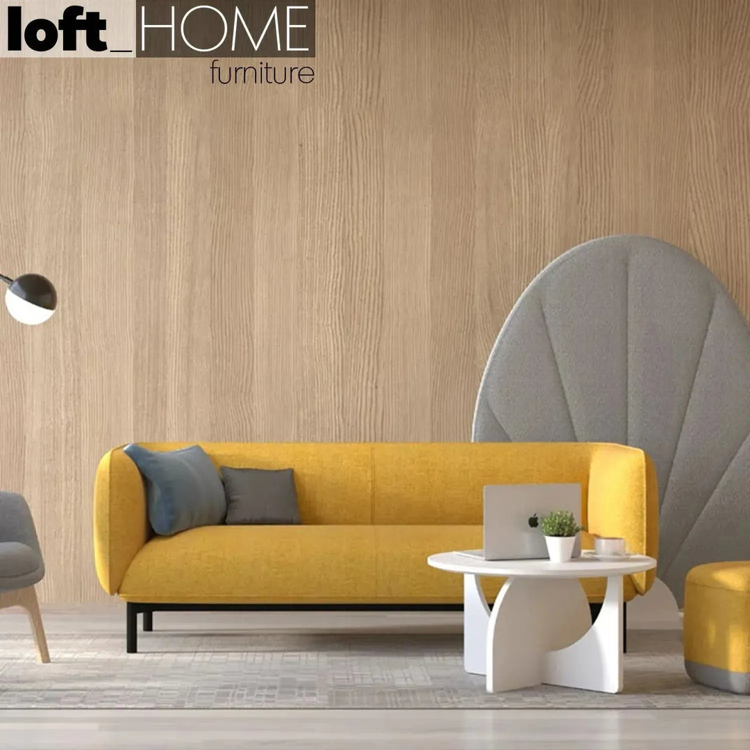 Minimalist fabric 3 seater sofa mello in real life style.