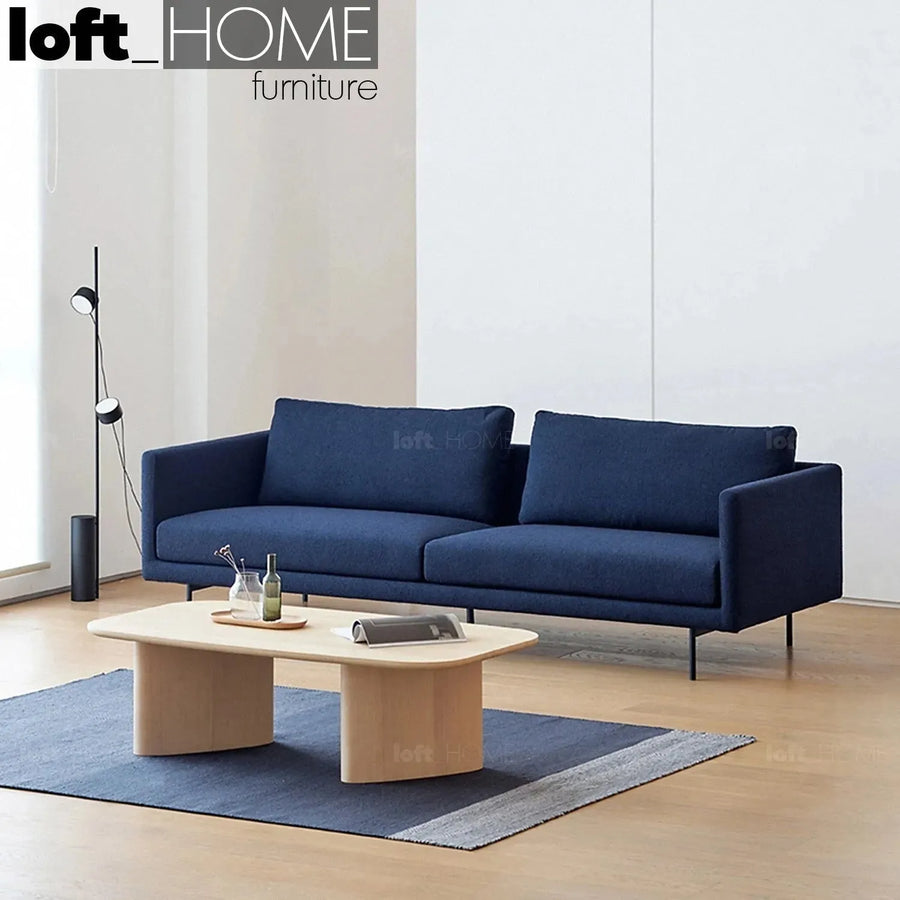 Minimalist fabric 3 seater sofa rina primary product view.