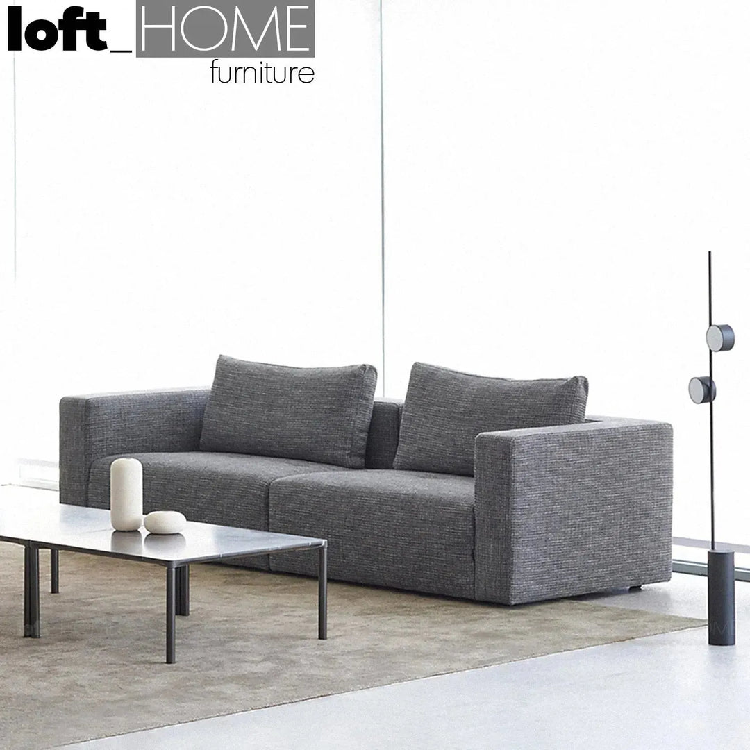 Minimalist fabric 3.5 seater sofa bri primary product view.