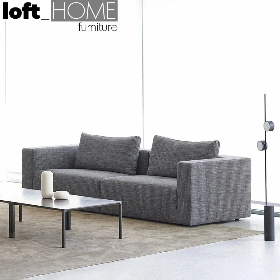 Minimalist fabric 3.5 seater sofa bri primary product view.