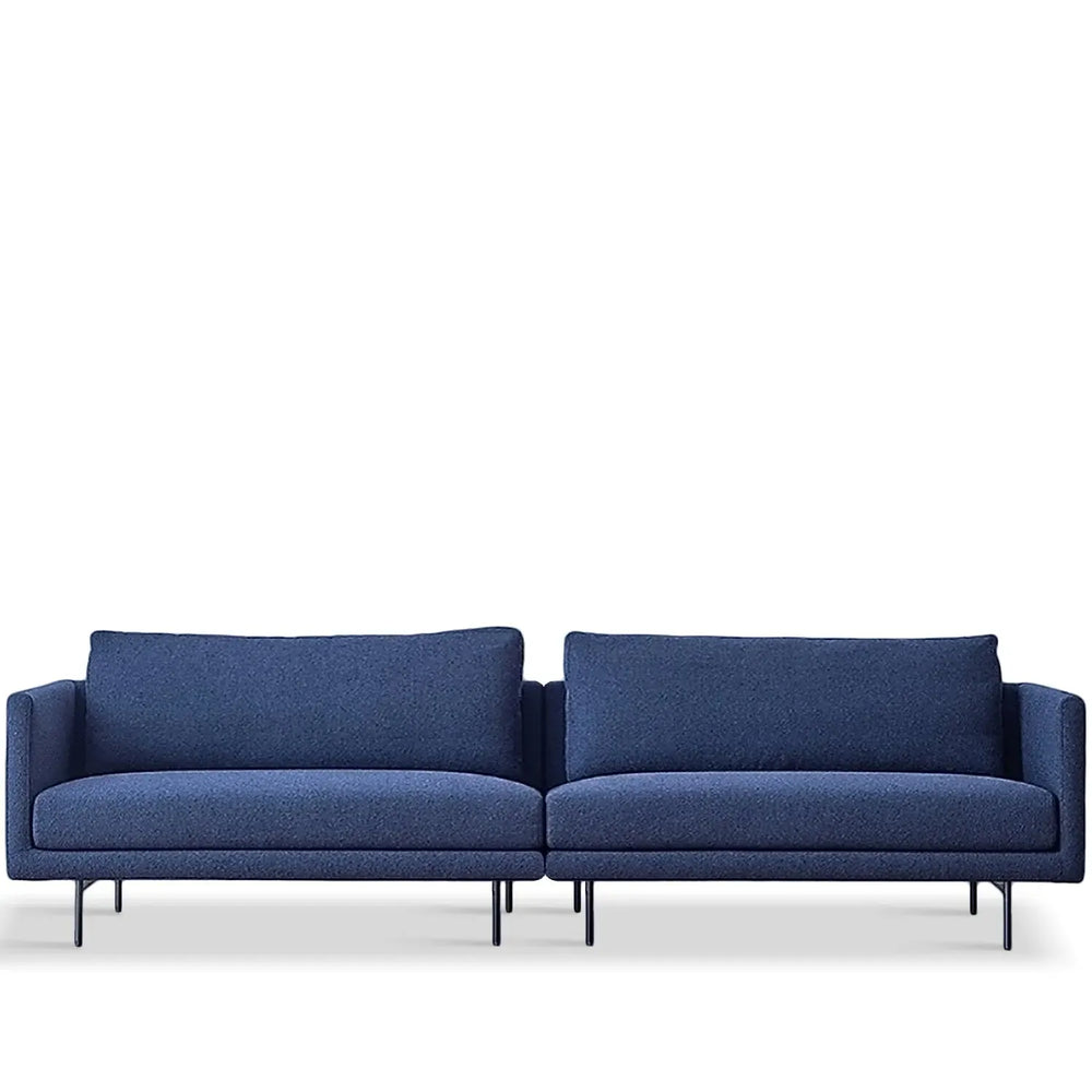 Minimalist fabric 3.5 seater sofa rina in white background.