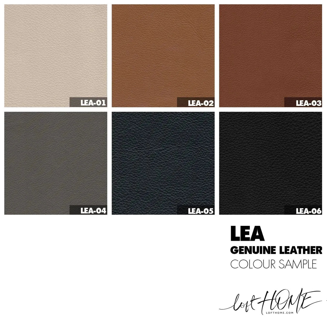 Modern fabric and leather 1 seater sofa alger color swatches.