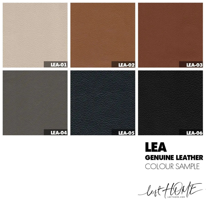 Modern fabric and leather 1 seater sofa alger color swatches.