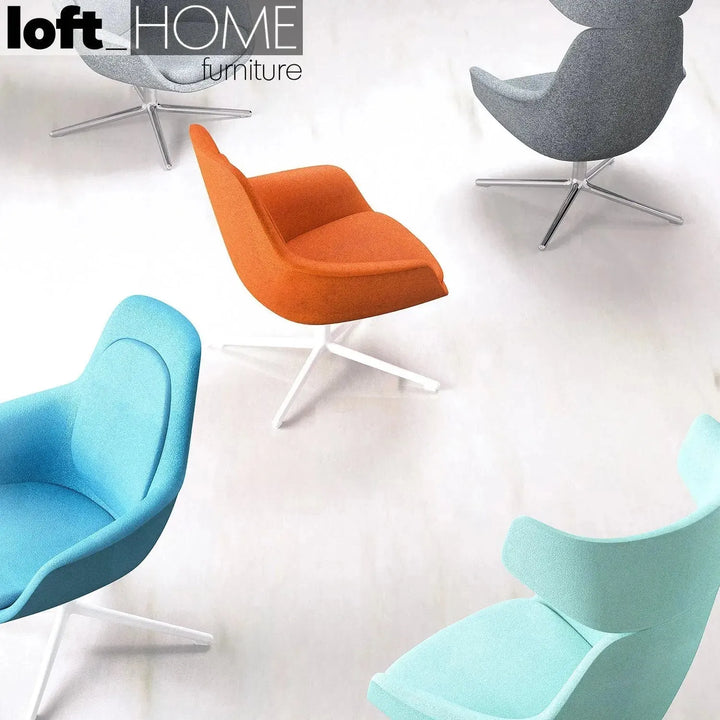 Modern fabric and leather 1 seater sofa alger with context.