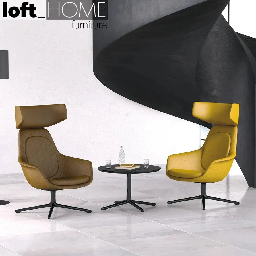 Modern fabric and leather 1 seater sofa alger primary product view.
