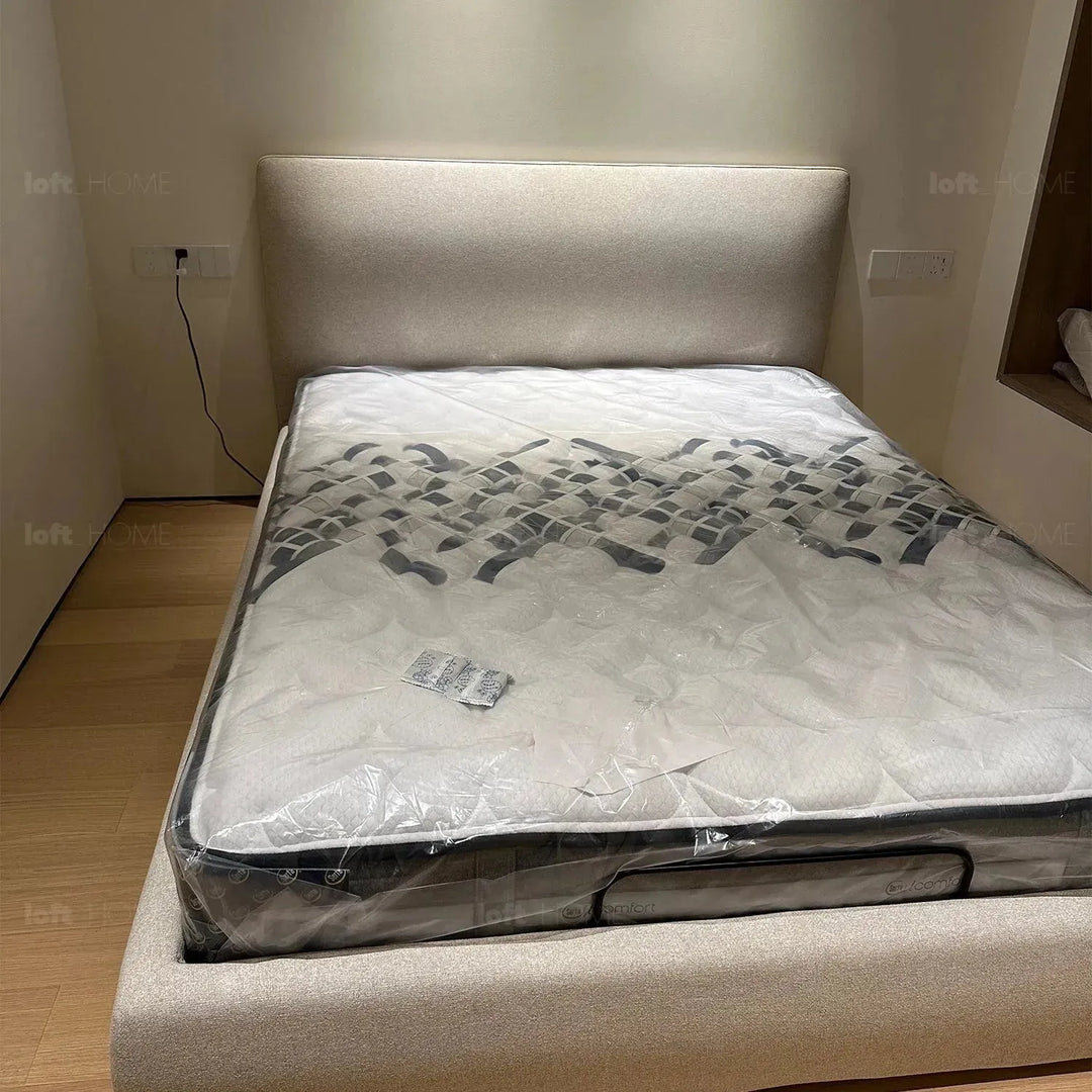 Minimalist fabric bed sino situational feels.