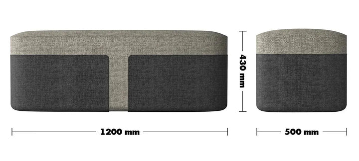 Modern fabric bench bag xl size charts.