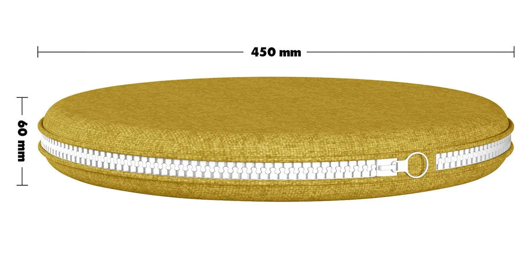 Contemporary fabric cushion decor macaron size charts.