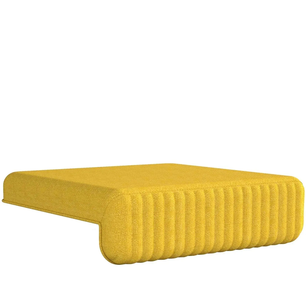 Modern fabric cushion seat tail in white background.