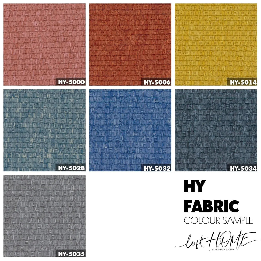 Industrial fabric dining chair et arm color swatches.
