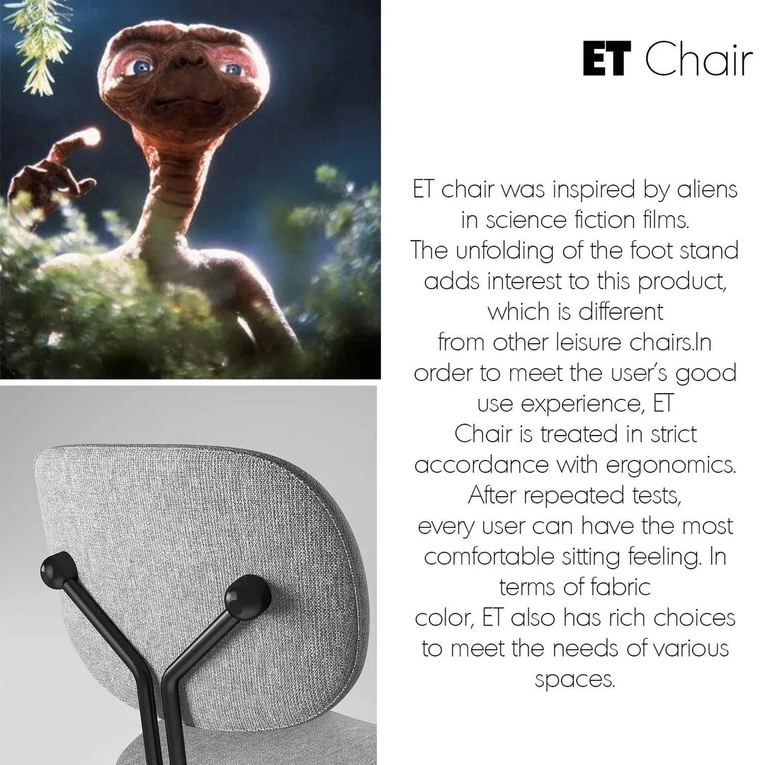 Industrial fabric dining chair et arm material variants.
