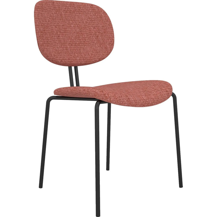 Industrial fabric dining chair et in details.