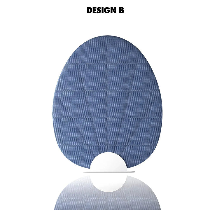 Contemporary fabric divider fan in close up details.