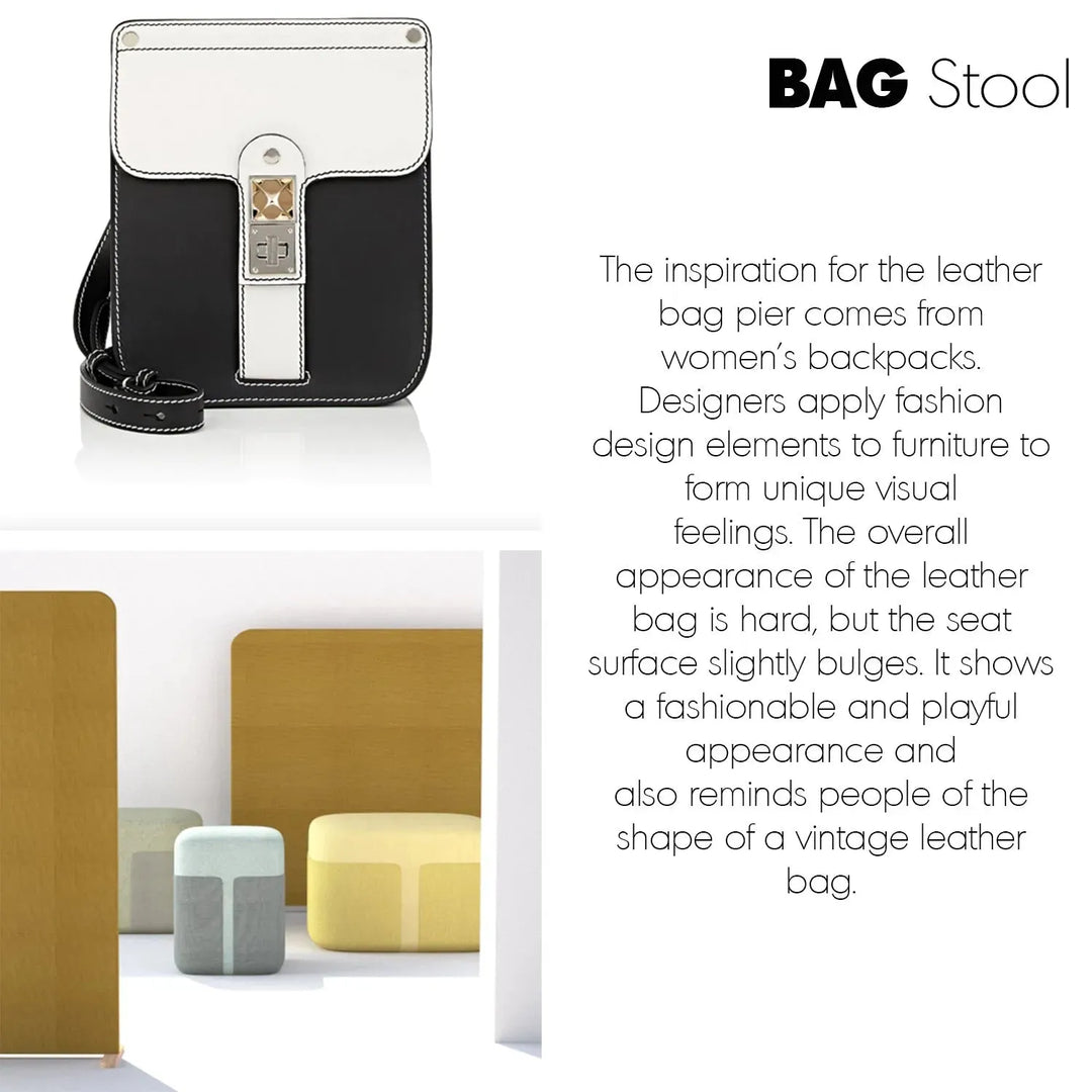 Modern fabric ottoman bag l material variants.