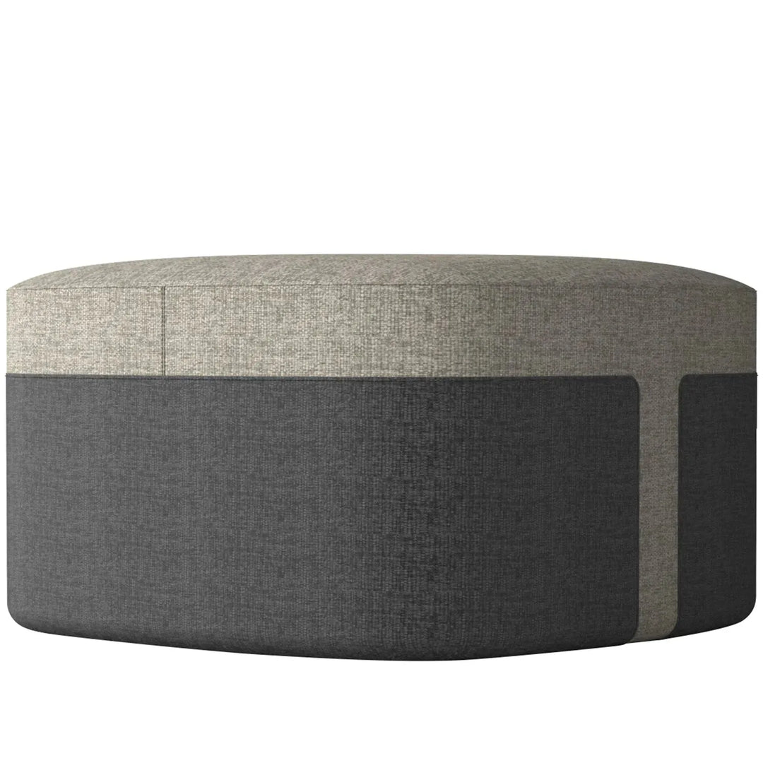 Modern fabric ottoman bag l in still life.