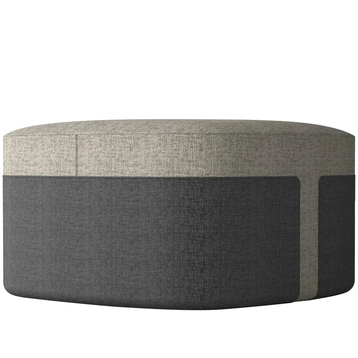 Modern fabric ottoman bag l in still life.