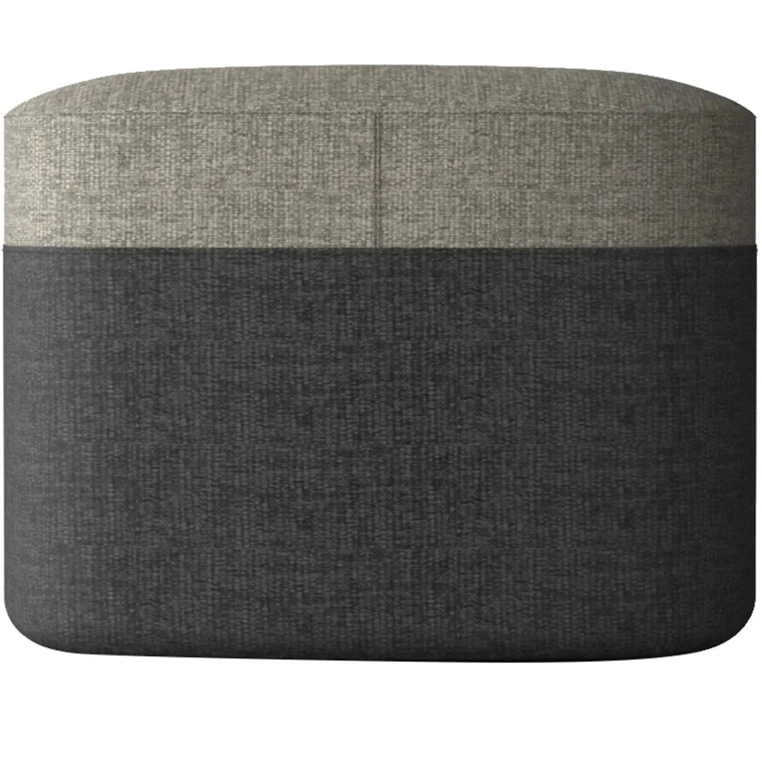 Modern fabric ottoman bag m in panoramic view.