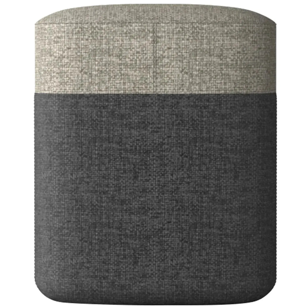 Modern fabric ottoman bag s in panoramic view.