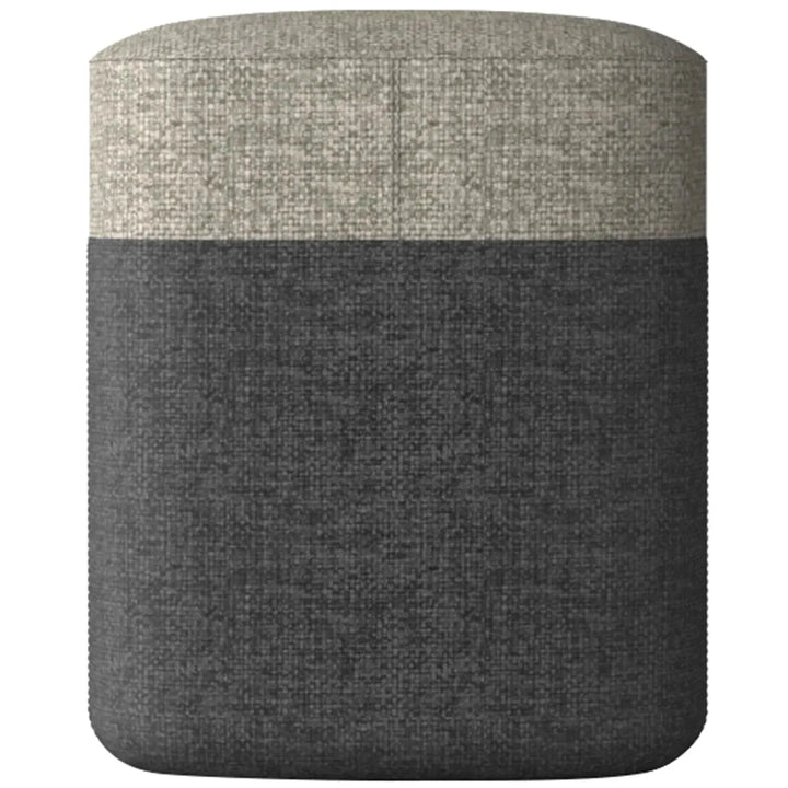 Modern fabric ottoman bag s in panoramic view.