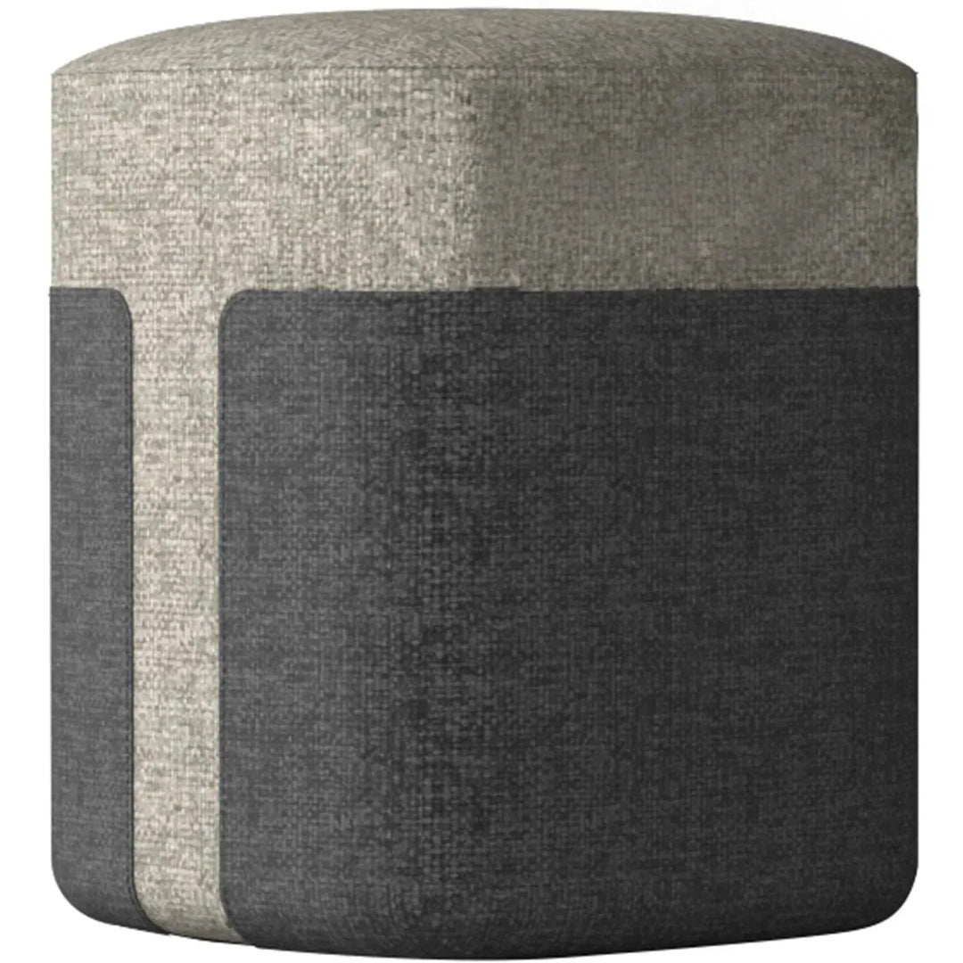Modern fabric ottoman bag s in close up details.
