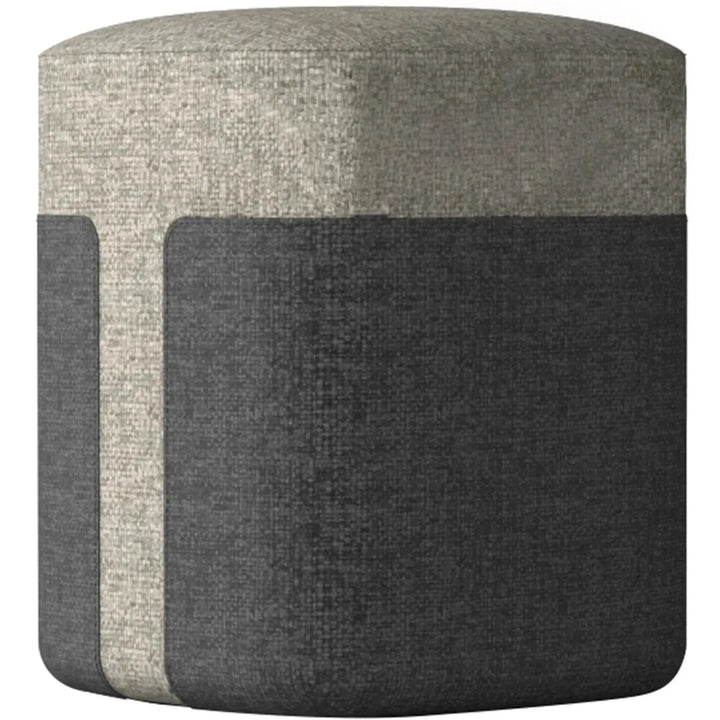 Modern fabric ottoman bag s in close up details.