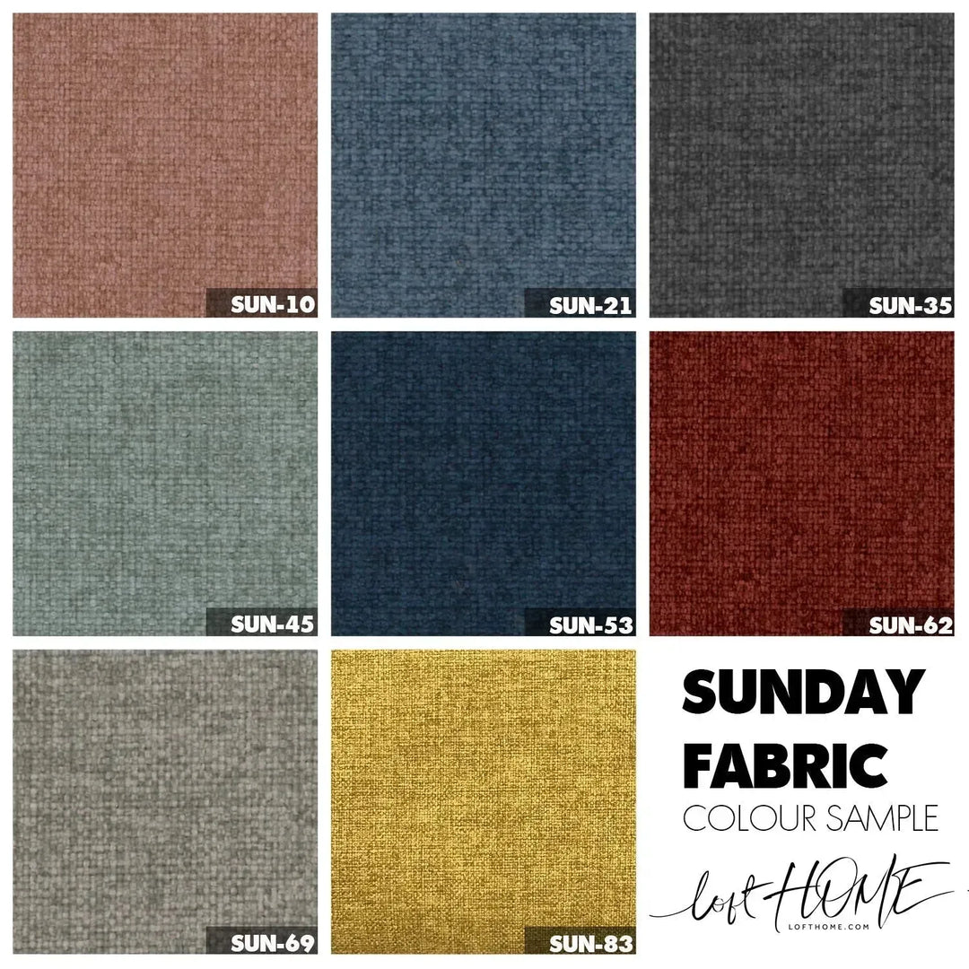 Modern fabric ottoman bag s color swatches.