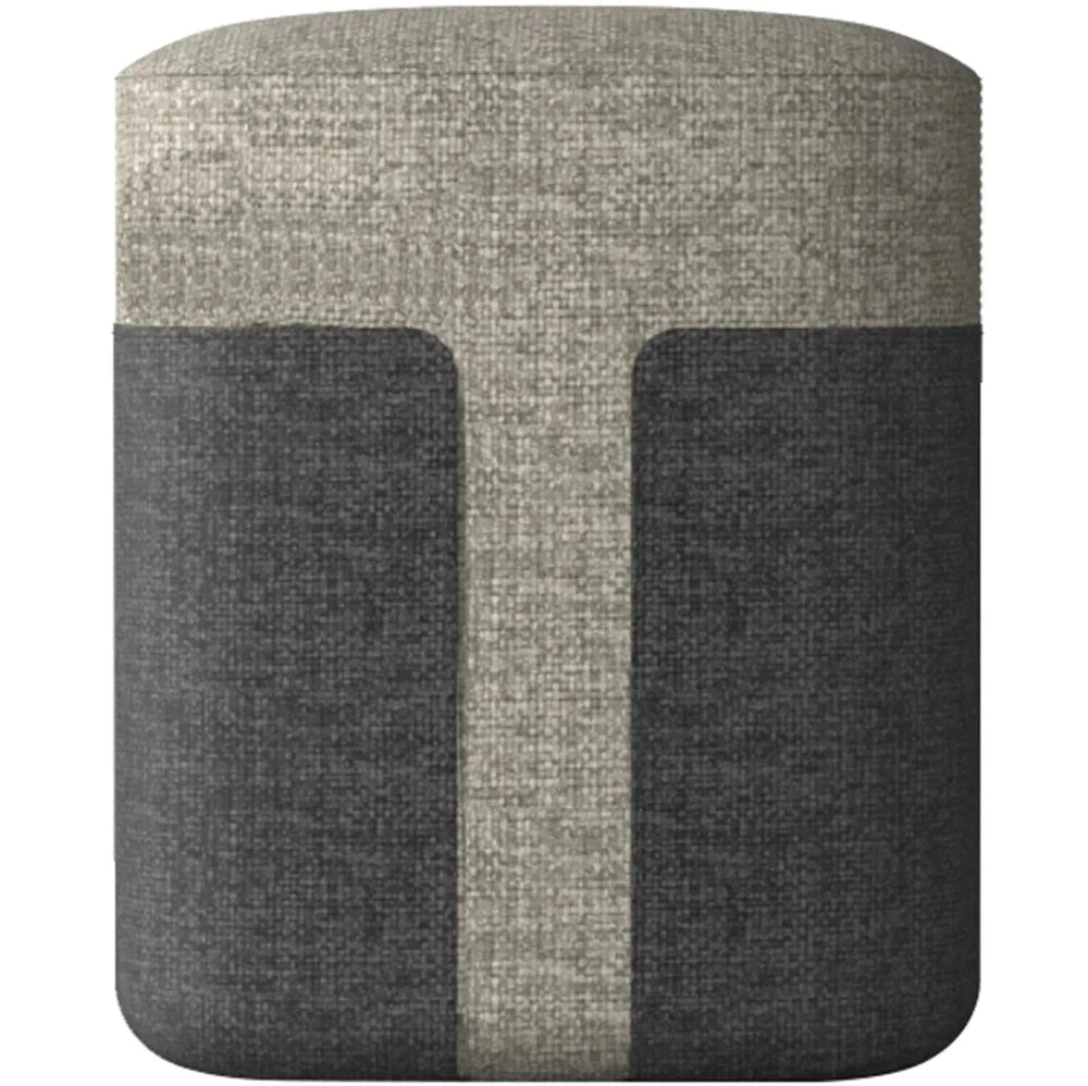 Modern fabric ottoman bag s in white background.