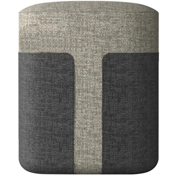 Modern fabric ottoman bag s in white background.