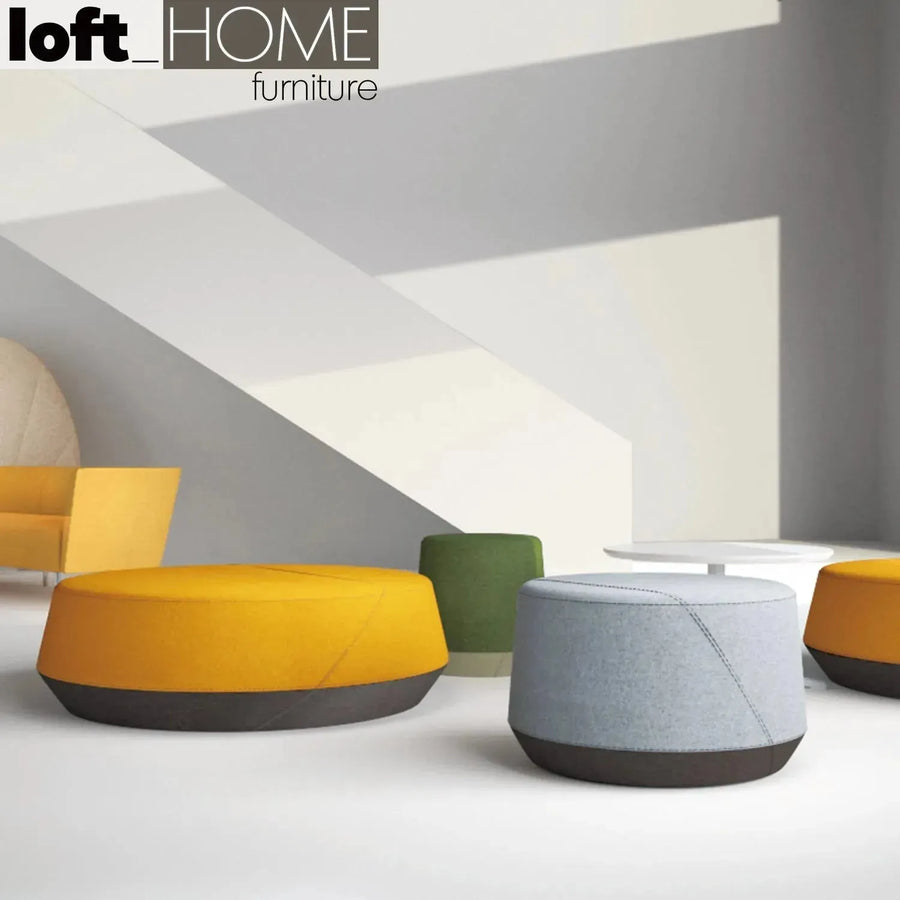 Modern fabric ottoman buono primary product view.