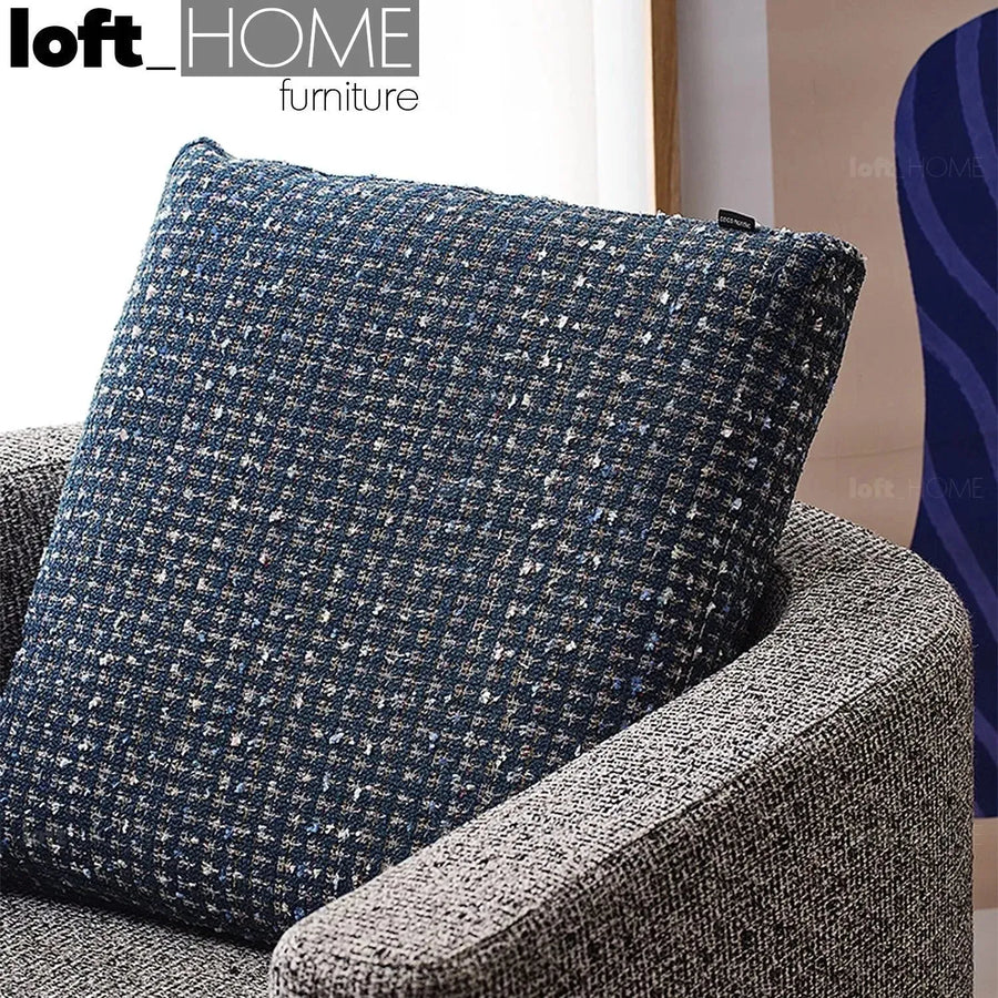 Scandinavian fabric sofa pillow sapphire blue primary product view.