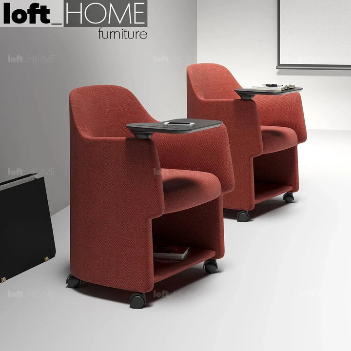 Modern fabric training office chair with writing board cactus conceptual design.