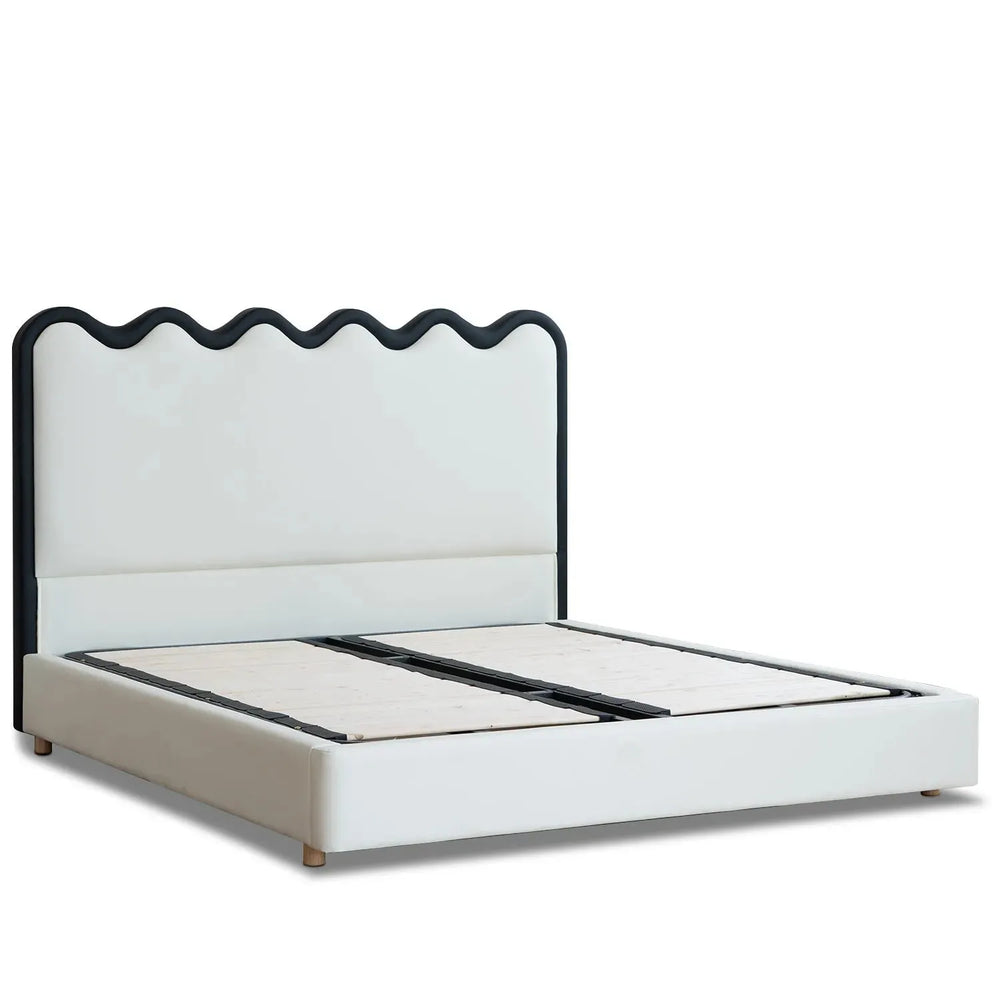 Modern leather bed ripple in white background.