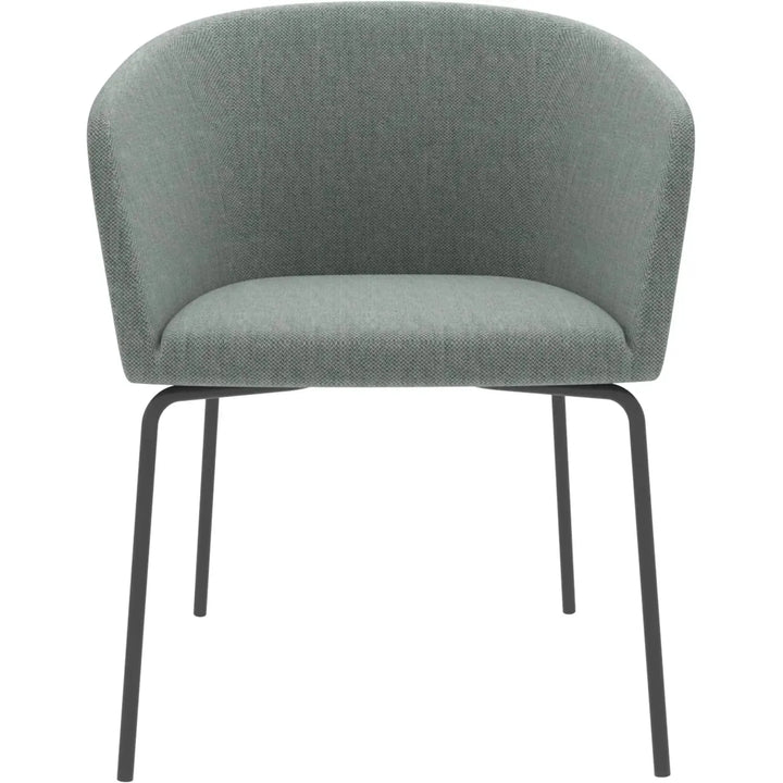 Industrial metal fabric dining chair slicing in details.