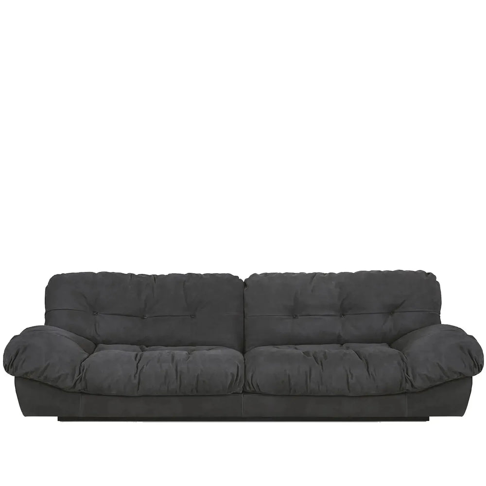Contemporary suede fabric 3 seater sofa milano in white background.
