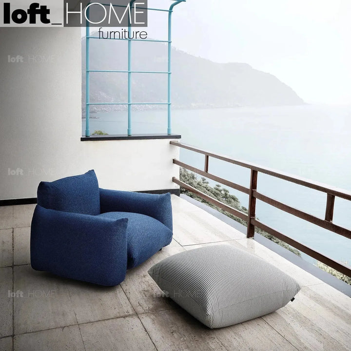 Cream teddy fabric 1 seater sofa marenco conceptual design.