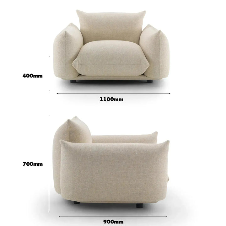 Cream teddy fabric 1 seater sofa marenco size charts.