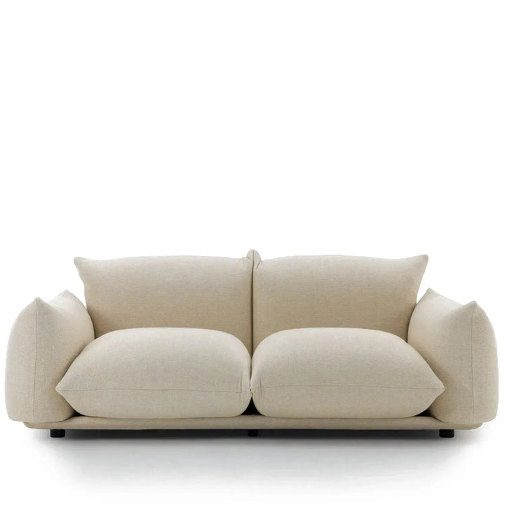 Cream teddy fabric 2 seater sofa marenco in white background.