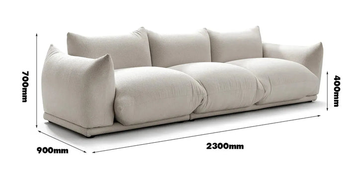 Cream teddy fabric 3 seater sofa marenco size charts.