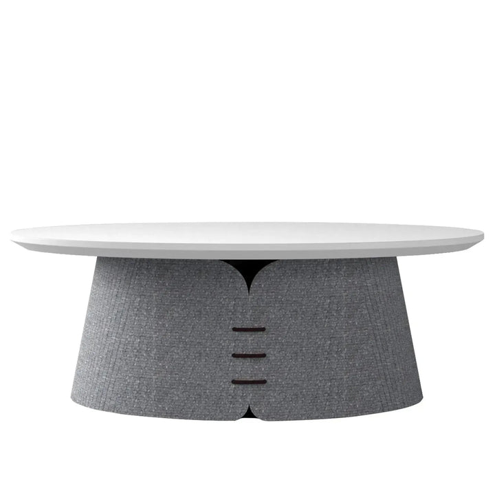 Contemporary wood coffee table collar in still life.