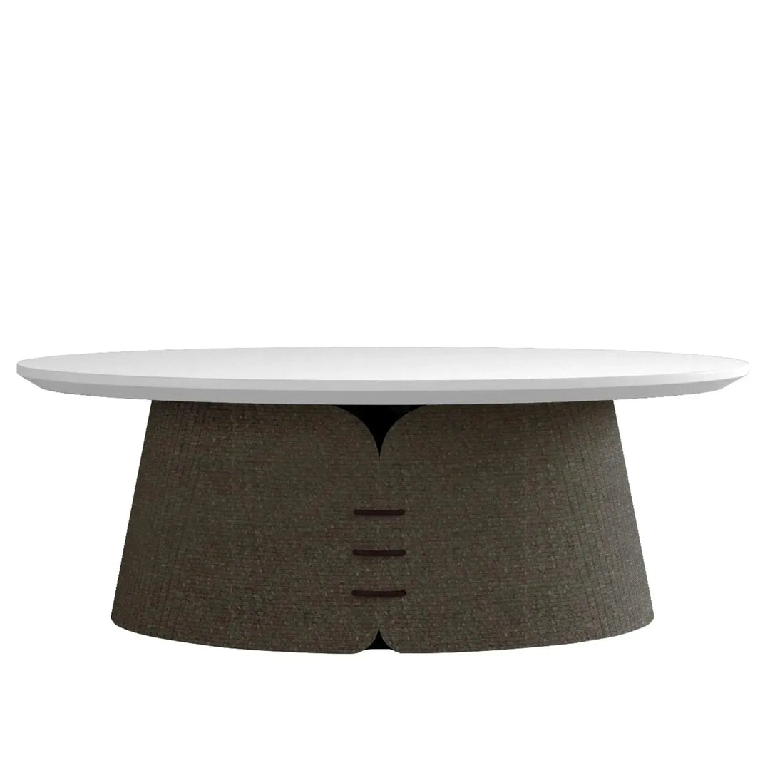 Contemporary wood coffee table collar in details.