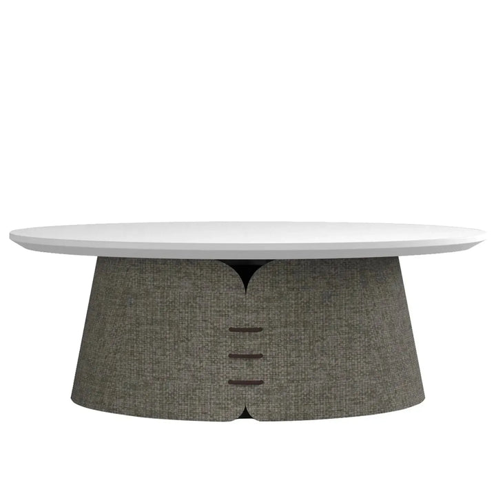 Contemporary wood coffee table collar in panoramic view.