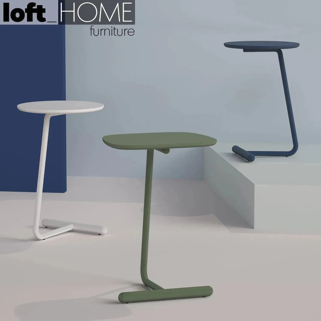 Minimalist wood side table origin in details.