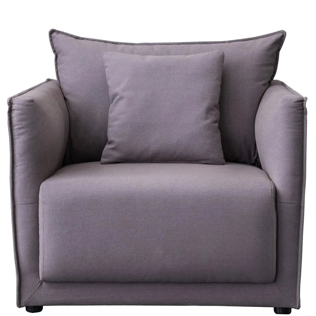 Modern fabric 1 seater sofa adam in white background.