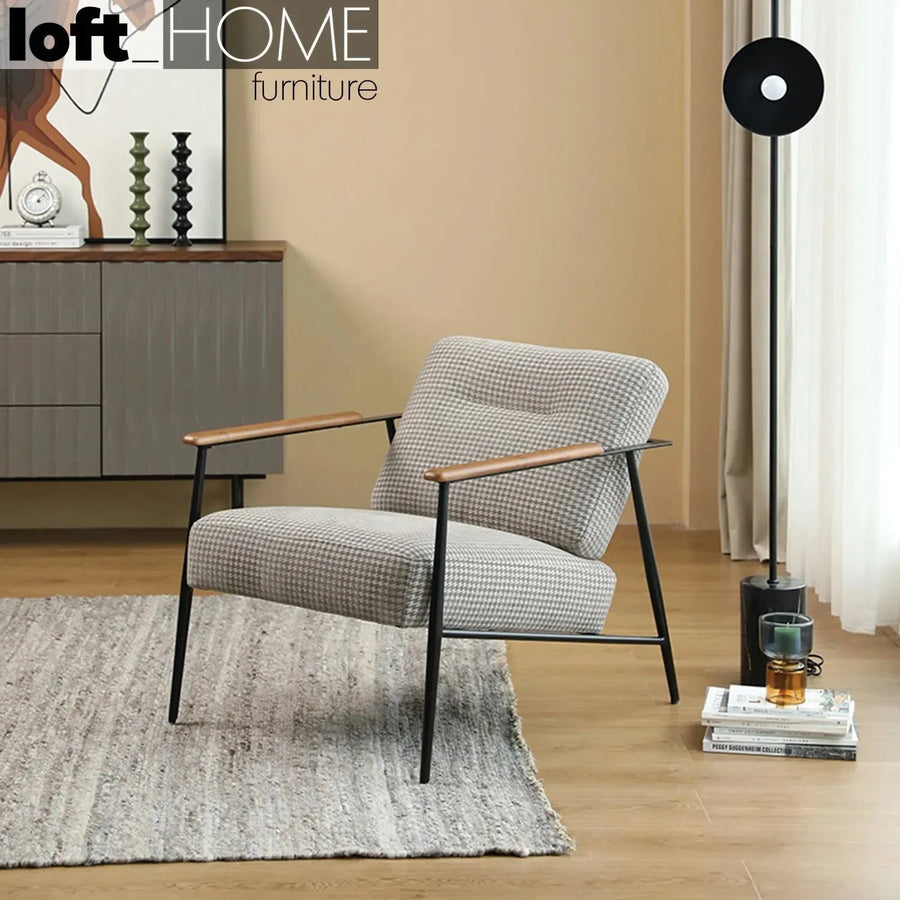 Industrial fabric 1 seater sofa lars primary product view.